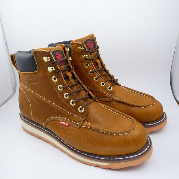NWOB Sureway Men\'s US 13 SW601MS Brown Leather Lace Up Soft Toe Work Boots main image 4